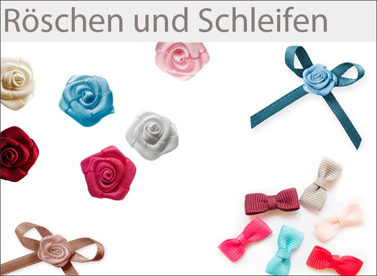 Röschen und Schleifen günstig online kaufen auf paillettenshop.de