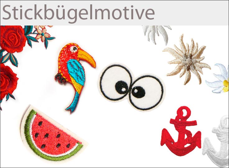 Bügel Stickmotive Motive günstig kaufen auf paillettenshop.de