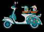 Preview: Sequin-Art Orange Paillettenbild Motorroller Vesper 1717
