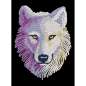 Preview: Sequin-Art Original Paillettenbild Schnee Wolf 1932