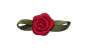 Preview: Satinrose mit Blatt - rot
