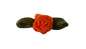 Preview: NEU! Satinrose mit Blatt - orange