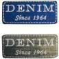 Preview: Stickmotiv "Denim" ca. 6x2,5 cm - paillettenshop.de