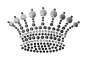 Preview: Strass-/Nietenmotiv Krone 5,7x3,7cm