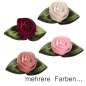 Preview: Satinrose mit Blatt paillettenshop