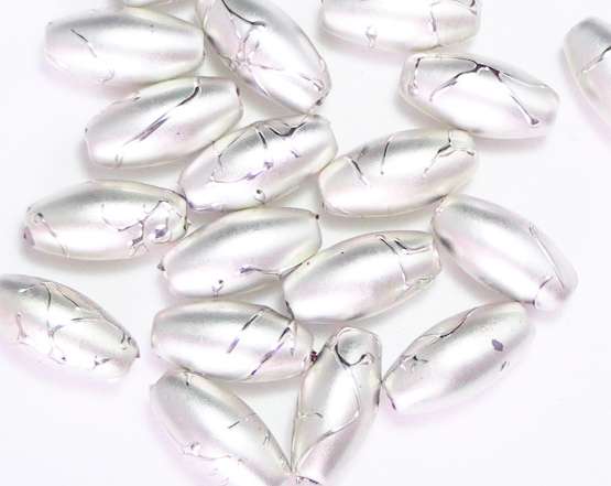 Deko-Olive 4x8mm matt silber