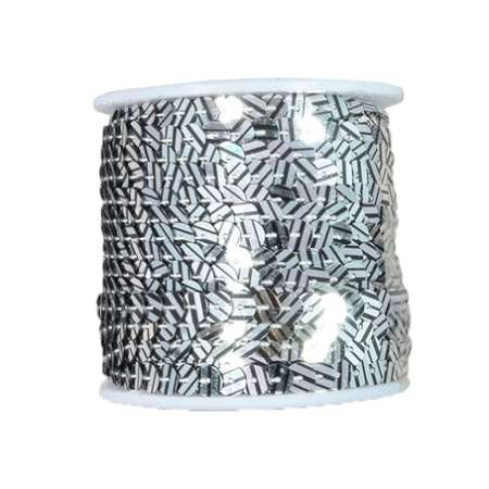 Paillettenband glatt 6mm silber-schwarz 0899-711