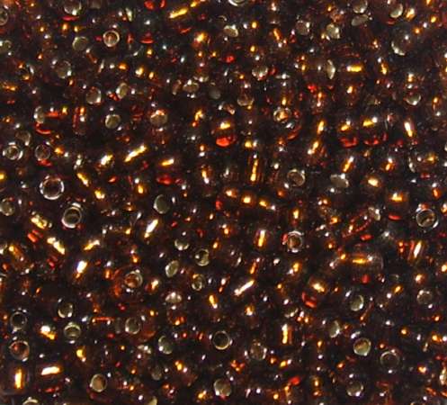 Rocailles 2,6mm mit Silbereinzug dunkelbraun