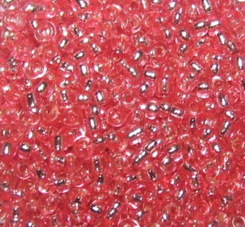 Rocailles 2,6mm mit Silbereinzug rose