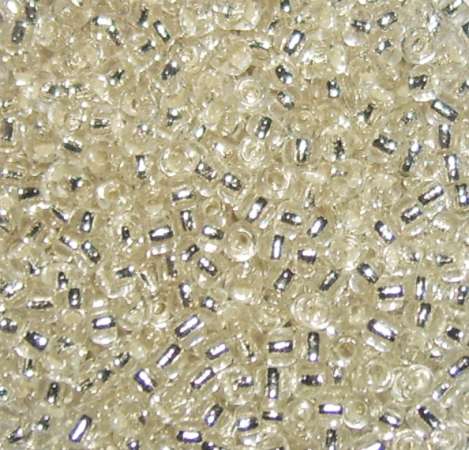 Rocailles 2,6mm mit Silbereinzug silber