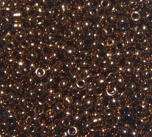 Rocailles 2,6mm mit Silbereinzug kupfer