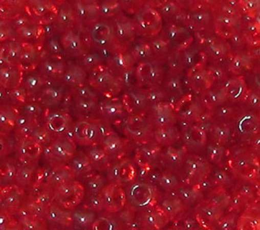 Rocailles 2,6mm transparent rot