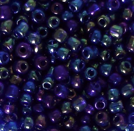 Rocailles 2mm transparent gelüstert dunkelblau