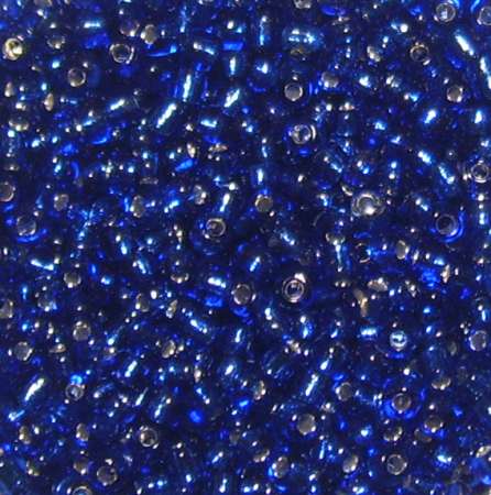 Rocailles 2mm mit Silbereinzug dunkel blau