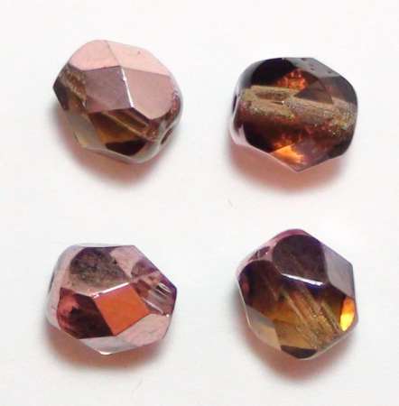 Glas-Schliffperle 4mm nougat irisierend