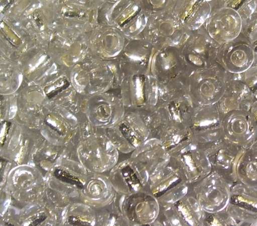 Rocailles 4mm mit Silbereinzug silber