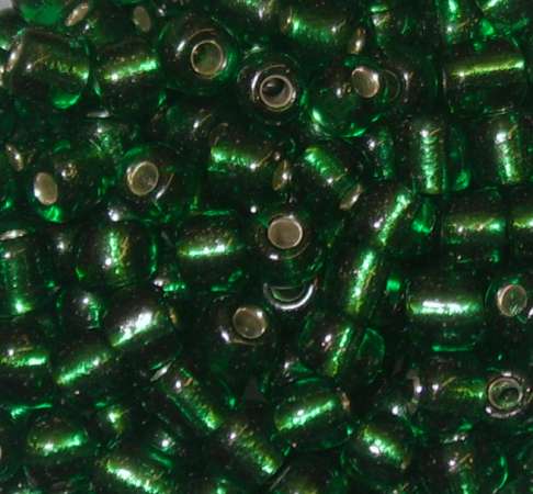 Rocailles 4mm mit Silbereinzug grün