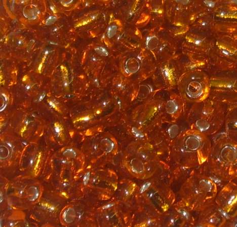 Rocailles 4mm mit Silbereinzug orange