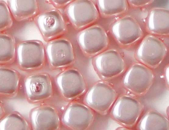 Renaissance-Würfel 4,5x5mm muschelrosa Wachsperlen Perlen Schmuckperlen