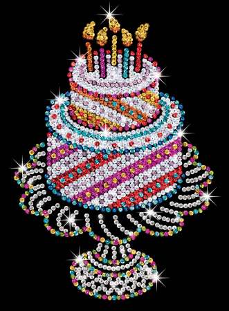 Sequin Art Orange Paillettenbilder Geburtstagstorte 1506