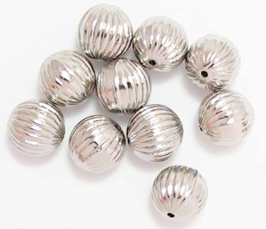 Rillenperle 10mm silber