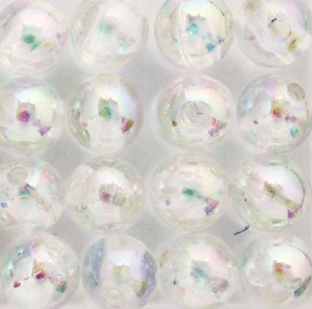 Wachsperlen 6mm weiß irisierend transparent rainbow