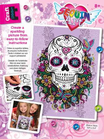 Sequin-Art Paillettenbilder Flower Skull 1824