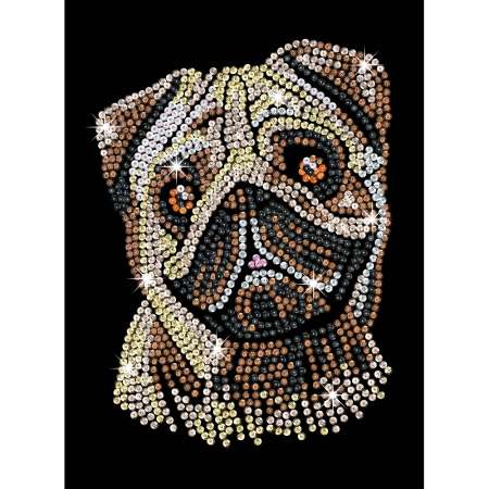 Sequin-Art Original Paillettenbild Mops 1935