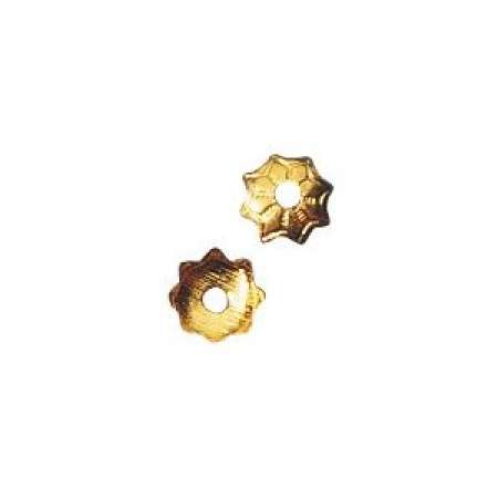 Perlenkappel 4mm gold 50 Stück im SB-Beutel