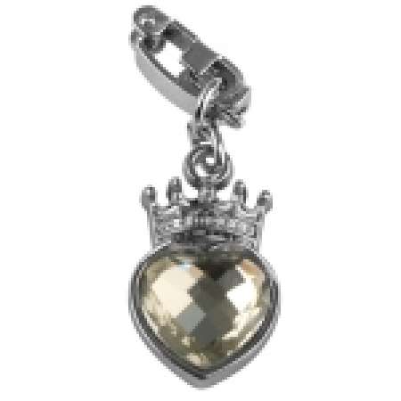 Rayher Shoe-Charm Herz mit Facettenstein 16mm