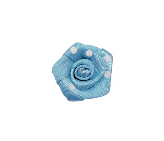 Satinrose "Pünktchen" ca.2cm - hellblau