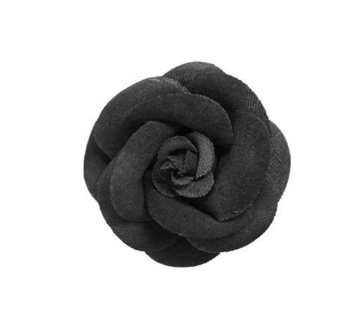 Ansteckblume "Leinenoptik" ca. 8cm - grau