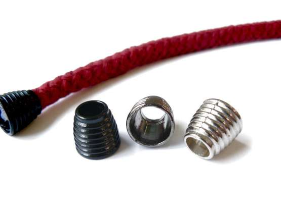 Kordelende Metall 12x13mm (für ca. 8mm dicke Kordel) paillettens