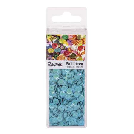 Pailletten gewölbt 6mm blau irisierend 4000 Stück im SB-Box