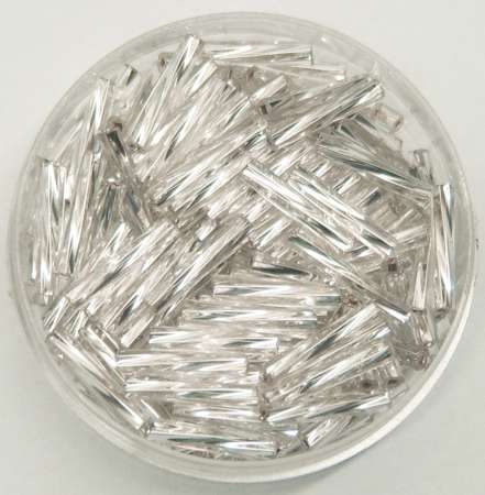 Glasstifte twisted 15mm silber