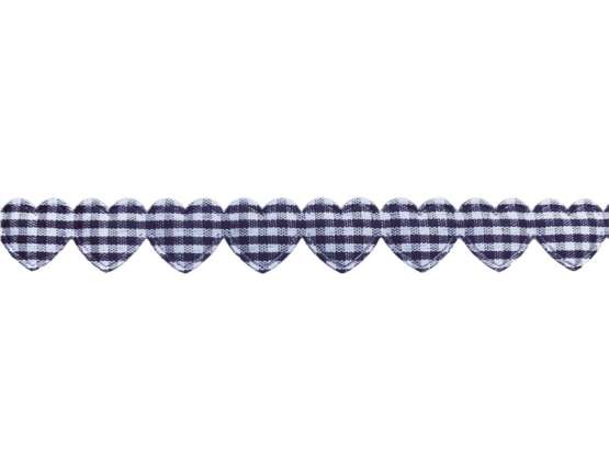 Herzborte "Vichy marineblau