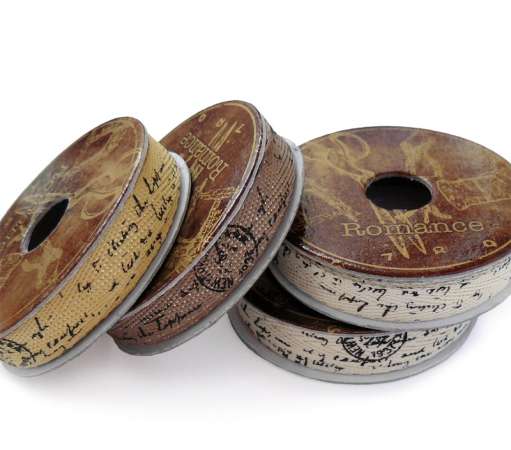 2m Webband "old paper" paillettenshop.de