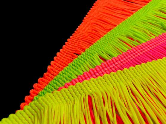 Offene NEON Kunstseiden-Franse 10cm