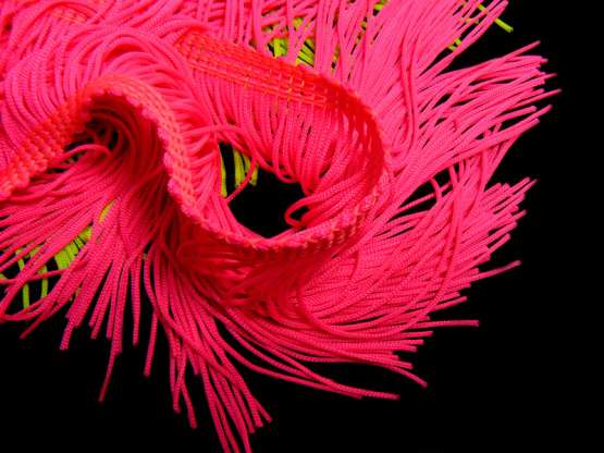 Offene NEON Kunstseiden-Franse detail