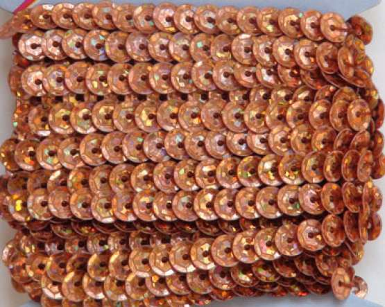 Paillettenband gew. 6mm Hologramm bernstein