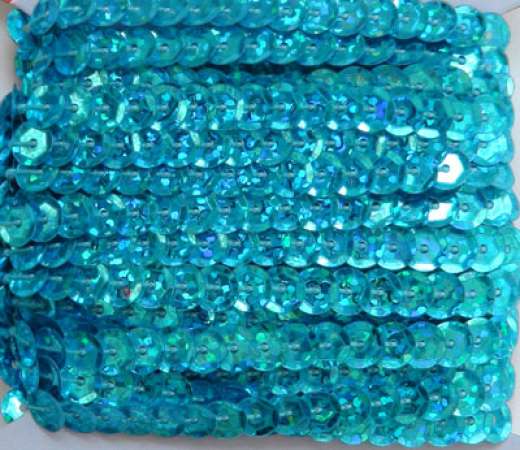 Paillettenband gew. 6mm Hologramm türkis