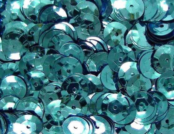 Pailletten 6mm gewölbt hellblau, 6g Dose