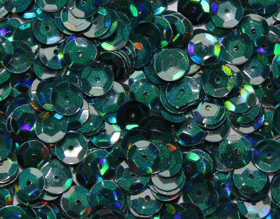 Pailletten 6mm gewölbt moosgrün, 6g Dose