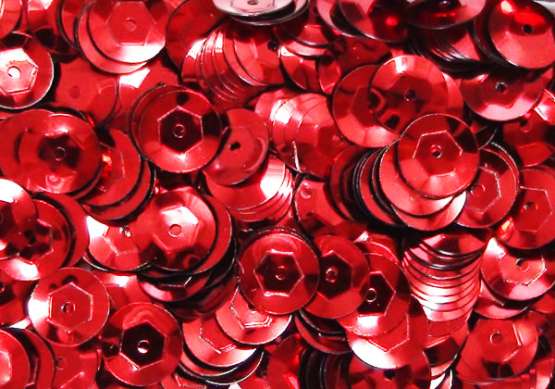 Pailletten 6mm gewölbt rot, 6g Dose