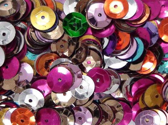 Pailletten 6mm gewölbt gemischt, 6g Dose