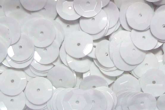 Pailletten 6mm gewölbt weiß, 6g Dose