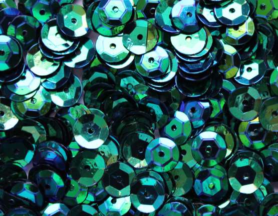 Pailletten 6mm gewölbt azurblau irisierend, 6g Dose