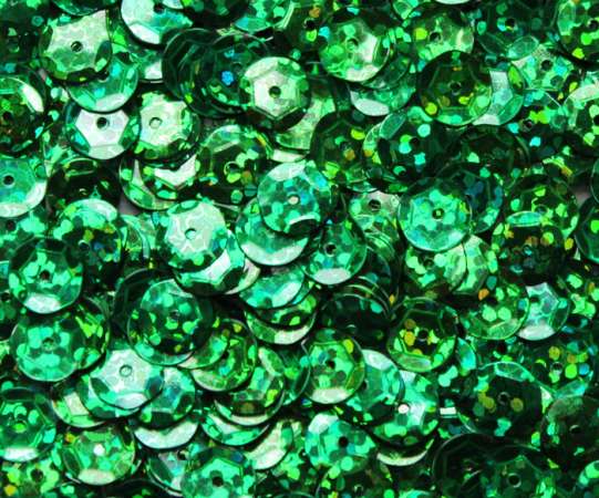 Pailletten 6mm gewölbt tanne hologramm, 6g Dose