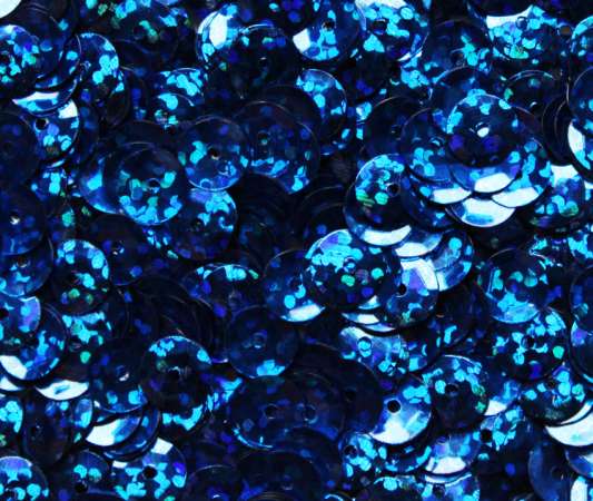 Pailletten 6mm gewölbt blitzblau hologramm, 6g Dose