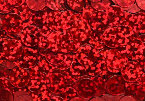 Pailletten 8mm flach rot hologramm